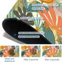 Abstract Leaves Sink Faucet Absorbing Mat Boho Leaves Super Absorbent Fast Drying Mat Sink Gadgets Behind Faucet Sinkmat for Kitchen Bathroom, 15.5"x5.5"