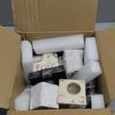 4Pack Lighed Christmas Stocking Holders, White Wooden House Hangers for Mantle, Weighted Anti-Slip Stocking Hooks for Xmas Winter