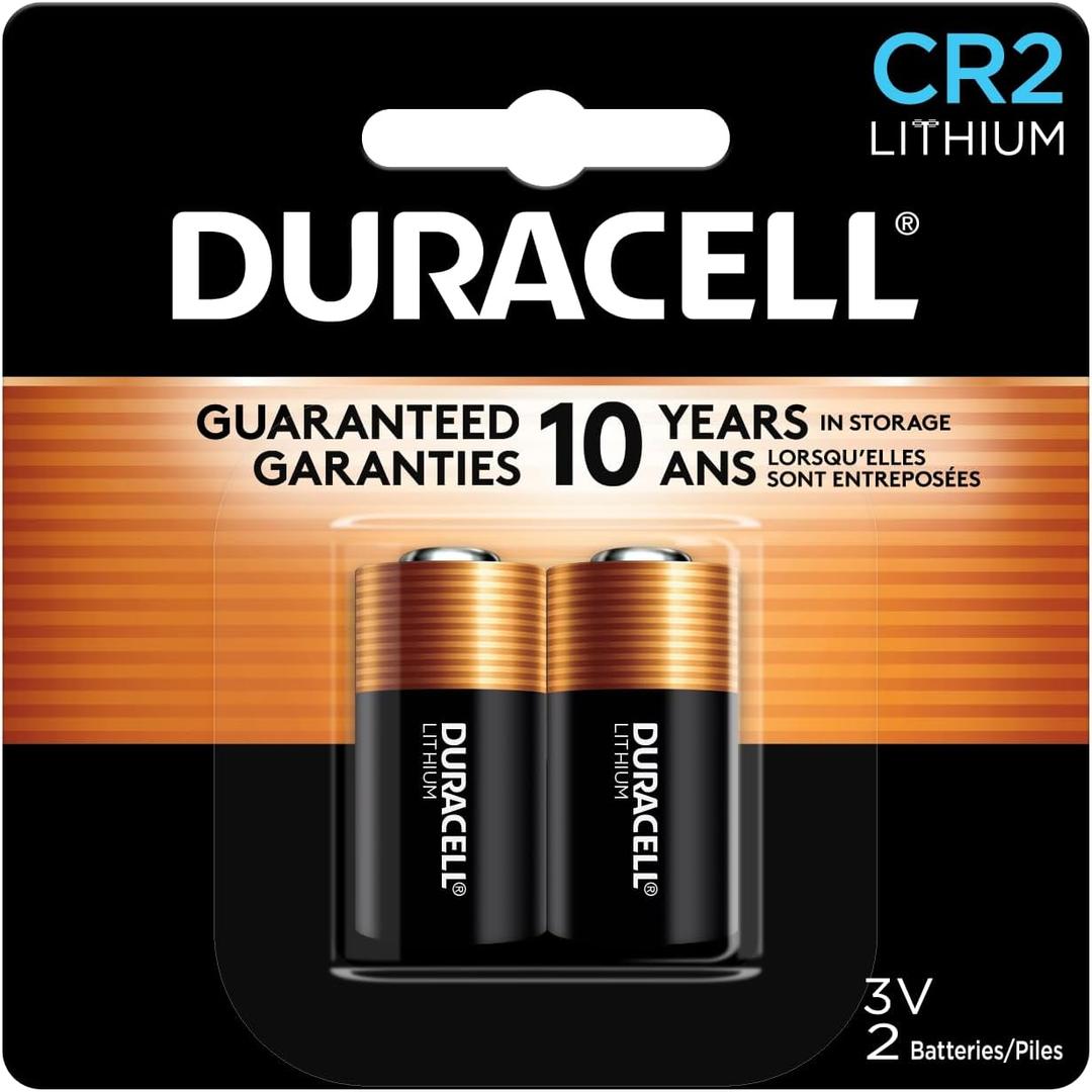 Duracell CR2 3V Lithium Battery, 2 Count (Pack of 1), CR 3 Volt Batteries High Power, Long-Lasting for Video and Photo Cameras, Lighting, Packaging May Vary Duracell CR2 3V Lithium Battery, 2 Count (Pack of 1), CR 3 Volt Batteries High Power, Long-Lasting for Video and Photo Cameras, Lighting, Packaging May Vary