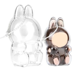 Protective case for labubuCrystal-Clear Hard Display Box Acrylic Case Cover Accessories with Keychain for Shelf and Outdoor Showcase (Doll Not Included) (Sitting)