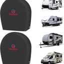 RV Tire Covers 2 Pack, Tough Tire Wheel Protector for Truck, Travel Trailer, Motorhome, SUV, Camper, Boat, Van, PU Oxford Waterproof Sun Rain Snow Protector Cover, Fits Tire Diameters 26-29 inch