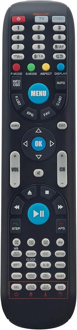 Universal FUTVRS1-BL Replaced Remote Control Compatible with Furrion TV FEHS28CAA FEHS39L6A FEHT32N8A FEHT39N8A FEHD19S0A FEFD22S0A FEHT19S0A FEFT22S0A FEFS48F7A FEFS58F7A FEFS50K9A FEFS55F7A