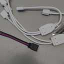 2PCS/Lot 1 to 2 Ports Female Connection Cable 4 Pin Splitter Cable LED Strip Connector 2 Way Splitter Y Splitter for One to Two 5050 3528 RGB LED Light Strip with 6 Male 4 Pin Plugs