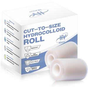 Hydrocolloid Roll for Wound Dressings,Medical Tape for Wound Care, First Aid Kit Essential,Extra Large Hydrocolloid Patch Gel Bandages with Self-Adhesive,Highly Absorbent for Burn, Blister, Acne Care