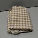 KKJIAF 2 Pcs Plaid Ruffle Pillow Case King Size, Ruffled Gingham Cotton Pillowcases 20x36 Inch, Linen Feel Plaid Bed Pillow Shams with Envelope Closure for Sofa Bed (Taupe)
