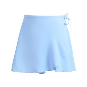 Qiyunfly Girls Blue Dance Skirt Breezy Chiffon Ballet Skirt