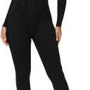 Jumpsuits for Women Workout Backless Zipper Bodysuit Long Sleeve Gym Yoga Leggings One Piece Romper (Medium, Black)
