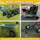 14.5" Wheelbarrow Tire Flat-Free, 3.50-8 Solid Tire 300LB Capacity Each, with 5/8" & 3/4" Bearings, 3"-4''-6''-7" Adjustable Hub, Tire and Wheel Replacement for Dolly, Hand Truck, Garden Cart, 2 Pack