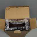 TJ.MOREE Hanger wall mount - Laundry Room Iron and ironing board Holder, Metal with Large Storage Wooden Base Basket and Removable Hooks (Black)