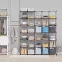 HOMIDEC Closet Organizers and Storage, 9 Cube Storage Organizer, Portable Closet Organizer Storage Cubes Shelves, Grey