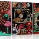 3Pcs Trendy Black Woman Wall Art Fashion Black Girl Leopard Picture Wall Decor Vintage Music DJ Record Aesthetic Poster African American y2k Art Painting Canvas Prints Artwork for Living Room Bedroom, 24L''x16W''-Canvas