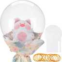 14 Pcs Valentines Day Bobo Balloons Bulk 26" and 30" Clear Wide Mouth Bubble Bobo Balloons for Stuffing Giant Large Transparent with Rubber Band for Christmas Birthday Party Decor(26")