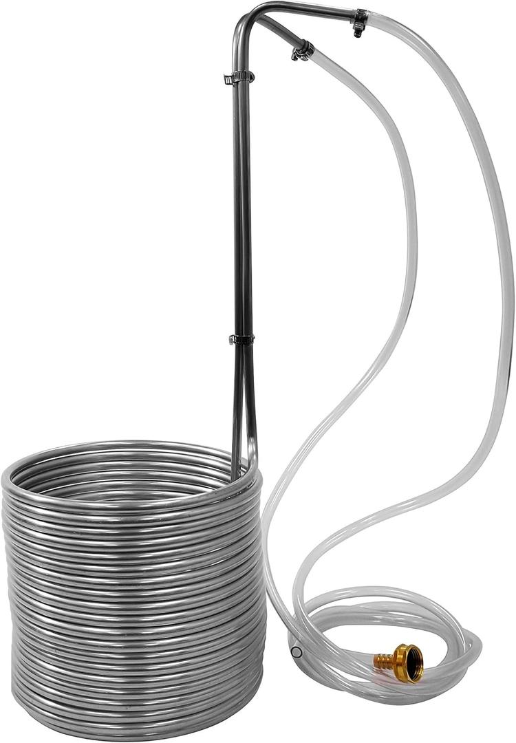 NY Brew Supply W3850-SSV 3/8" x 50' Stainless Steel Wort Chiller, Silver