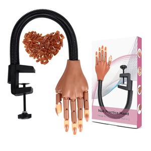Practice Hand for Acrylic Nails, Professional Nail Practice Hand for Training, Adjustable False Fake Mannequin Hand with 100Pcs Nail Tips, Upgrade DIY Nails Display Manicure Supply
