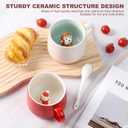 2 x Cute Penguin Ceramic Coffee Mug Hidden 3D Animal In Cup Ideal Creative Holiday Gifts Christmas and Birthday Gifts for Animal Lovers Family Kids Friends Colleagues 12OZ (Black and Red)