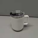 CutieKeeLoo Stainless Steel Drinking Cup with Lid, 500ml (17oz) Mug - Leakproof, Straw & Sip Lid, Classic White