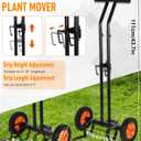 Heavy Duty Plant Caddy with Wheels, Plant Dolly Cart, Adjustable Grabbing Arm & Suction Cups for Easy Plant Movement, Versatile Indoor/Outdoor Plant Dolly Trolley Cart with Strap, Black