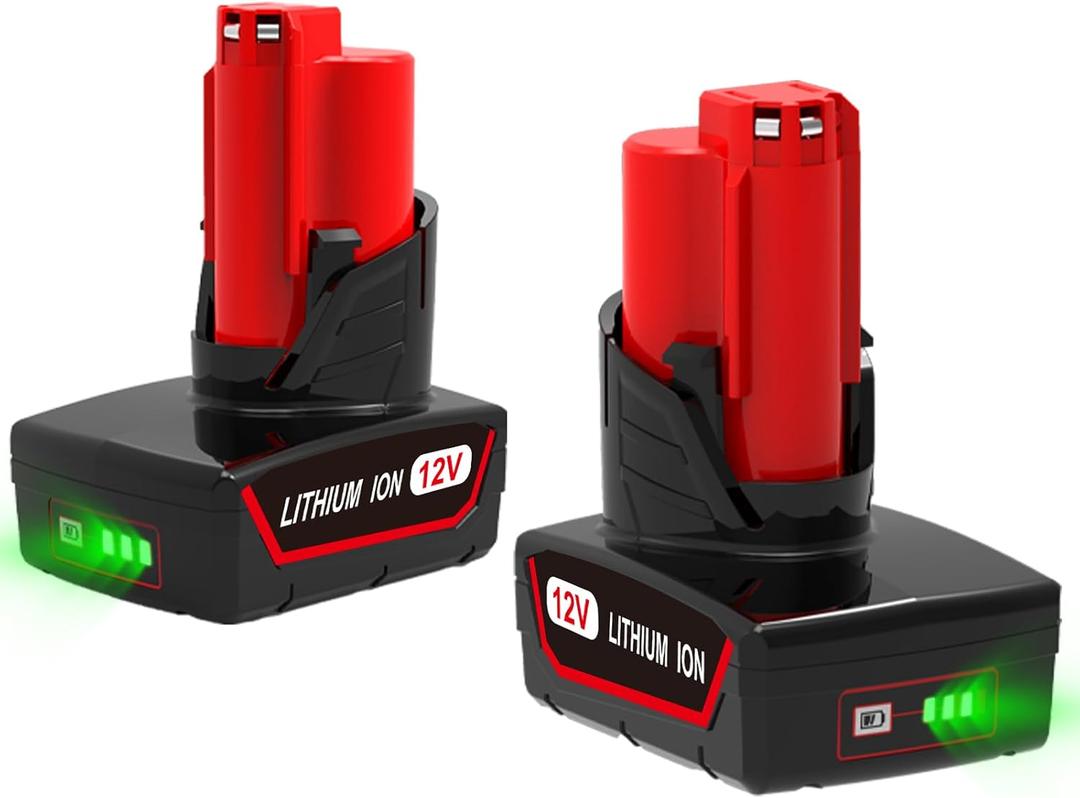 ANTRobut 2 Pack 6.5Ah 12V Battery Replacement 48-11-2420 48-11-2425 48-11-2450 48-11-2411 48-11-2412, with Power Indicator