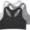 Hanes womens Racerback Bralette Pack,Cotton T-back Bra Top, 3-pack 2XL