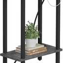 TUTOTAK Small End Table with Charging Station, Narrow Side Table with USB Ports and Outlets, Skinny Sofa Table, Slim Nightstand, Living Room, Bed Room, Charcoal Grey TB01BY060 (2-tier)