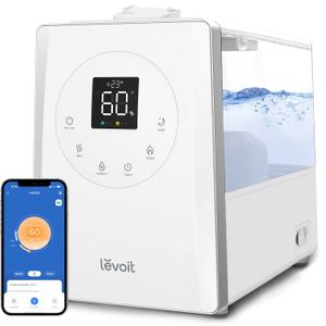 LEVOIT LV600S Smart Warm and Cool Mist Humidifiers for Home Bedroom Large Room, (6L) 753ft Coverage, Quickly & Evenly Humidify Whole House, Easy Top Fill, App & Voice Control - Quiet Sleep Mode (White)