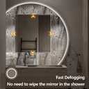 Niccy Half Moon LED Mirror for Bathroom, 28" Semi Backlit Frameless Makeup Mirror with Light, Anti-Fog, Shatter-Proof, 3 Colors, Smart Vanity Mirror