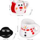 Zerodeko 3pcs Christmas Mini Tea Sets, Miniatures Dollhouse Ceramics Tea Cup Models Christmas Scene Ornaments Coffee Mug Decoration Miniature Dollhouse Accessories Set