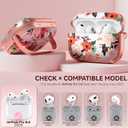 Inesore for AirPods Pro 3 Case 2025 with Lock, for Women Girly Floral Cute Case Compatible with Apple Airpods Pro 3rd Generation Cover, with Phone Stand,Keychain & Cleaner Kit -White Peony