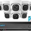 REOLINK 4K Security Camera System Wired, 8pcs H.265 Dome 4K PoE Cameras for Home Security Outdoors, Smart Person Vehicle Detection, 16CH NVR with 4TB HDD for 24-7 Recording, RLK16-800D8