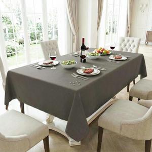 HX&OD Rectangular Tablecloth Cationic Fabric Waterproof Stain Resistant Wrinkle-Resistant for Home/Decoration/Party/Buffet/Wedding/Dining Room/Camping (Dark Brown)