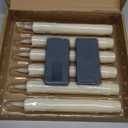 Homemory 7 Inches Flameless Taper Candles with Remote Timer, Short Led Candlesticks with 3D Flickering Light, Battery Operated Candles with Lifelike Flame for Wedding Home Xmas Decor, Ivory, 6 Pcs