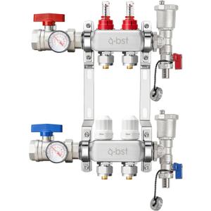 ABST PEX Manifold,2 Loop Stainless Steel Floor Radiant Heat Manifold Kit with 1/2" Adapters Included for Hydronic Radiant Floor Heating