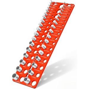 Manalete Thread Checker, 55 Nut and Bolt Thread Checker, Screw Size and Thread Identifier Gauge with 19 Standard & 17 Metric &19 Drill Bit Gauges, Bolt Size Finder for Quickly Identify Thread Sizes (Red)