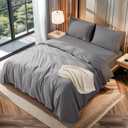 LBRO2M 100% Cotton 1200 Thread Count King Size Sheets Set,16 inches Deep Pocket,Bed Sheet 4 Piece Sets(Grey, King)