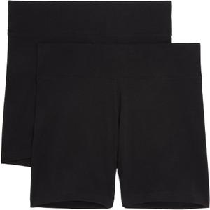 Jockey Women's 2 Pack 5'' Active Bike Shorts (Deep Black/Deep Black), S