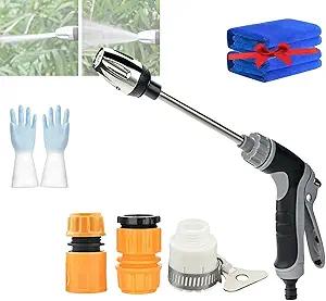 2026 New Heavy Duty Garden Hose Nozzle, Handheld Cordless Power Washer with 360° Rotating Nozzle and 3 Spray Modes,Durable Stainless Steel for Car Washing,Driveway & Patio Cleaning