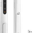 QUI Presentation Clicker for PowerPoint, RF 2.4GHz USB C Wireless Presenter Remote with Volume Control, PowerPoint Clicker Slide Advancer for Mac, Windows, Laptop, Keynote (White)