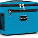 BEIMILY Lunch Box for Men/Women,Small Insulated Lunch Bag,Reusable LunchBox for work Picnic Beach,Leakproof Soft Cooler Tote Bag Organizer with Adjustable Shoulder Strap for Adults (Gray Blue)