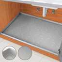 SIKADEER 34" x 22" Under Sink Mat Waterproof, Silicone Mat Kitchen Drawer Shelf and Cabinet Liner, Sink Protector for Kitchen Organizers and Storage, Boot Tray Pet Food Mats (Gray)