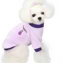 Dog Clothes Fleece Woolen Sweater Winter Warm Coat Fruit Pajamas for Small Medium Dog Cat Purple XXL