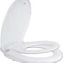 Hibbent Potty Training Toilet Seat, Built-in Magnetic Seat, Lid with Oval Cover, Never Loosen and Slow Close Convertible Toilet Seat for Kids, Adult and Child (White, Round)