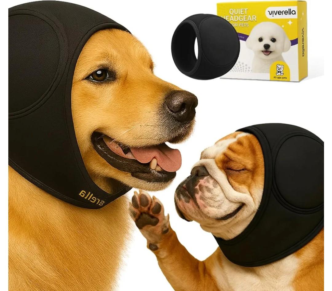 Dog Ear wrap Calming Hoodie Ear Wraps, Comfortable Quiet Ears Cover Muffs Plug Waterproof & Adjustable Dog Head Wrap Bonnet for Noise Protection Firework Grooming Bathing Anxiety Thunderstorms
MEDIUM