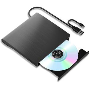 External Blueray/Dvd Drive for Pc, Portable External Blu-ray Drives Support 50G Disc Read/Write, USB 3.0 Type-C Blu Ray Burner for Laptop, Blu Ray Drive Compatible with Windows XP/7/8/10/11 MacOS