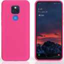 E Segoi Moto G Play 2021 Case, Liquid Silicone Gel Rubber Shockproof Case Soft Microfiber Cloth Lining Cushion Compatible with Motorola Moto G Play 2021 6.5 inch (Hot Pink)