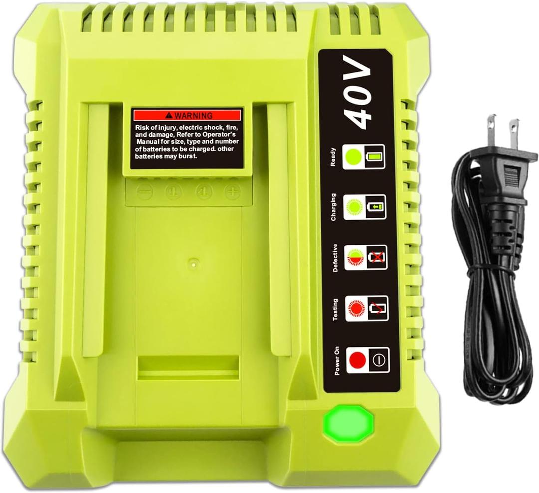 OP401 40V Charger Replacement for Ryobi 40V Battery Charger OP401 Compatible with Ryobi 40V Battery OP4026 OP40201 OP4040 OP40401 OP4050 OP40501 OP40601