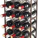 PAG 23 Bottles Arched Freestanding Floor Metal Wine Rack Wine Bottle Holders Stands, Antique Brown