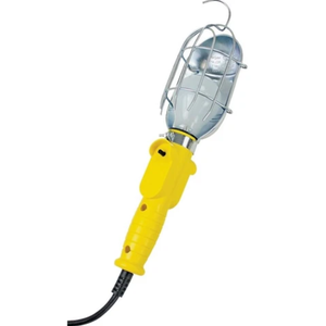 POWER ZONE WORK LIGHT WITH METAL GUARD AND SINGLE OUTLET, INCANDESCENT LAMP 11.3A Max 1356W 120V