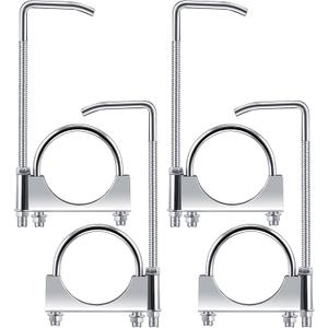 2 Pcs 3 Inch Universal Exhaust Clamp with Hanger, Made of Heavy-Duty Clamp with Rear Muffler Hanger Exhaust Pipe for Cars, Trucks Pipes