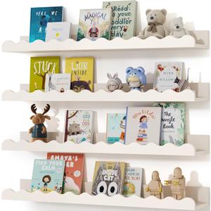 Nusery Shelves (White, 23 Inches) 4 Pack