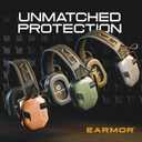 M300A Ear Protection For Gun Range - Shooting Ear Muffs with Ergonomic Gel Cushions, IPX5 Waterproof Gear (Black)